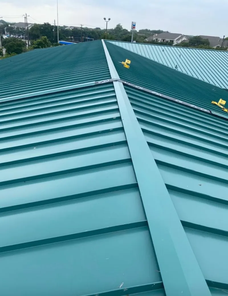 Green commercial metal roof ridge and valley for Metal Roof Repair in SeaTac